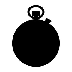 Fototapeta premium Black silhouette of an analog stopwatch representing speed and timing concept