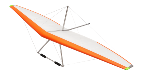 Rigid-wing hang glider with aluminum frame and Dacron sailcloth