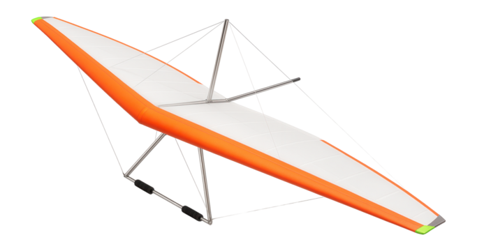Rigid-wing hang glider with aluminum frame and Dacron sailcloth