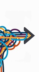 abstract colorful background, Arrows merger. Abstract diversity arrow merge, unity partnership teamwork company consolidate collaboration concept, business partner alliance together path mix vector il