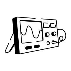 A sketchy style icon representing oscilloscope
