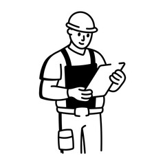 A drawing style icon showing construction engineer
