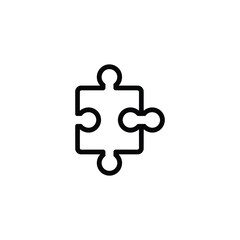 Fototapeta premium Single Puzzle Piece Outline on White, Jigsaw, Connection, Solve, Strategy, Design