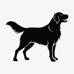 Golden Retriever Silhouette Graceful Dog Vector Illustration for Pet Care Branding