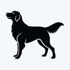 Golden Retriever Silhouette Graceful Dog Vector Illustration for Pet Care Branding