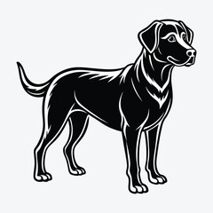 Labrador Retriever Silhouette  Standing Dog Vector Illustration for Pet Branding and Veterinary Design