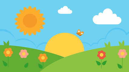 Fototapeta premium sun in the grass