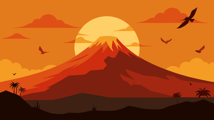 Desert travel offers a captivating view of distant mountains under a vast, cloud-filled sky