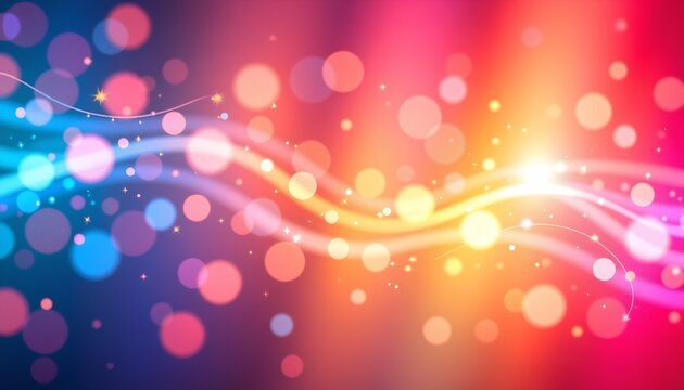 an abstract blend of vibrant colors with bokeh effects against a dark background, creating a sense of dynamic energy