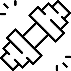 Modern Rounded Outline Fitness Icon &ndash; Dumbbell Line Drawing for Workout Apps, Health UI, and Training Plans