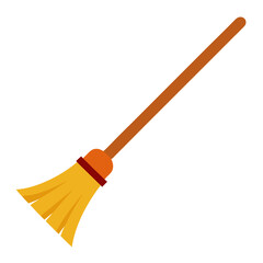 yellow broom isolated on white background