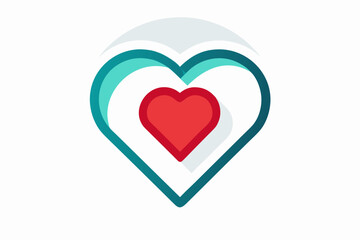 red heart with blue ribbon