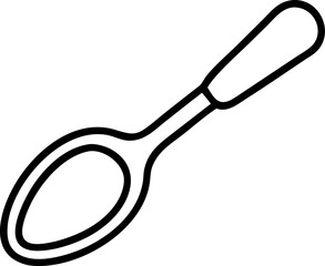 spoon line art on white background