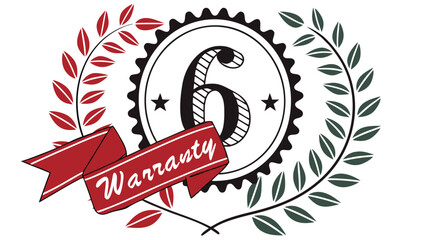 Obraz premium Celebrate six years of protection with this warranty graphic, a versatile emblem for product trust and quality guarantee.