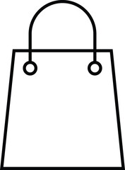 Shopping bag icon in linear outline style. Pixel perfect vector graphic with editable stroke. Ideal for e-commerce, retail stores, mobile apps, fashion brands, and online shopping interfaces.
