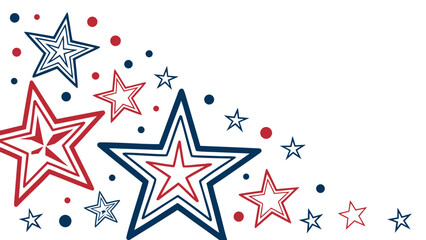 Obraz premium Festive stars design with red, white, and blue elements creates a patriotic graphic element for various decorative applications.