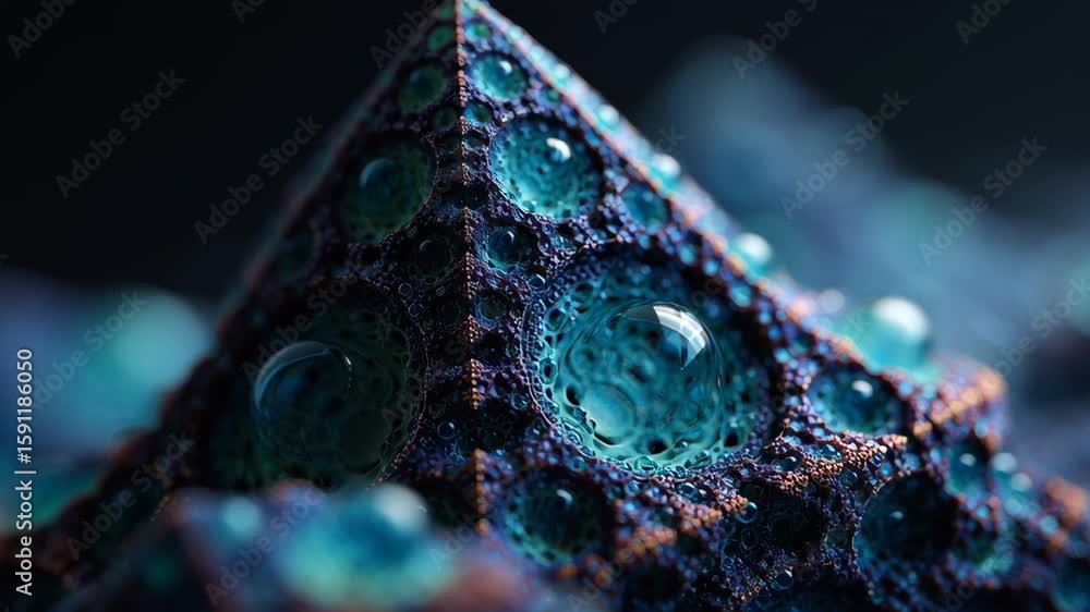 Poster dynamic light visualization of geometric structure showcases vibrant colors, intricate patterns, and