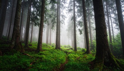 Obraz premium Misty forest path (2)