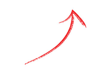 Hand drawn red Curved right arrow icon sketch style