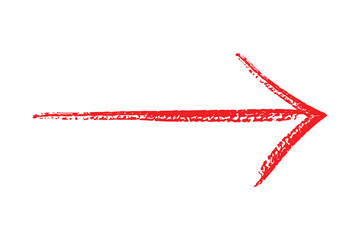 Hand drawn red straight arrow icon sketch style