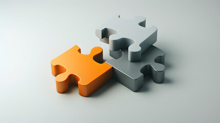isometric 3d icon of two interlocking puzzle