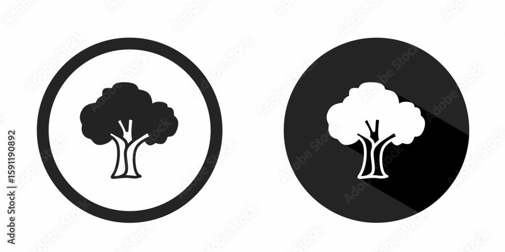 Poster tree logo. tree icon vector design black color. stock vector.