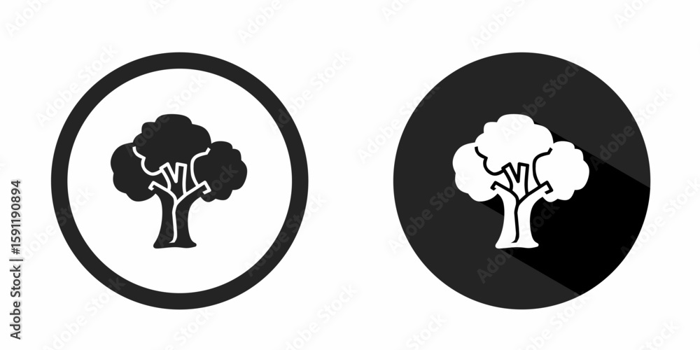 Poster tree logo. tree icon vector design black color. stock vector.