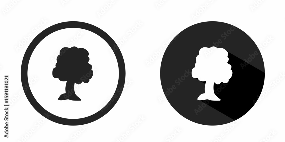 Poster tree logo. tree icon vector design black color. stock vector.