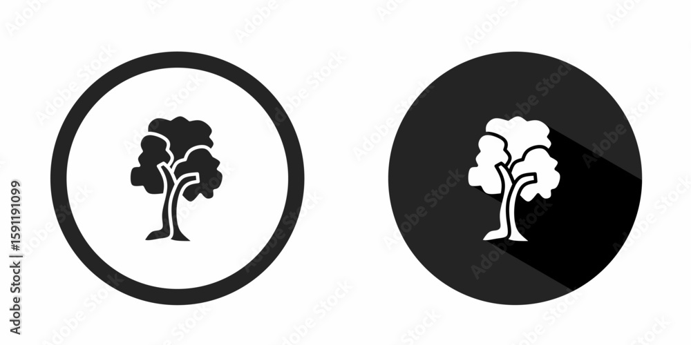 Poster tree logo. tree icon vector design black color. stock vector.