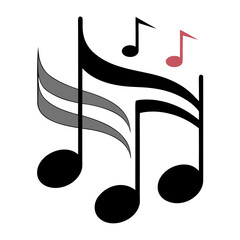 Music notes  icon on white background. Simple element from digital disruption collection.