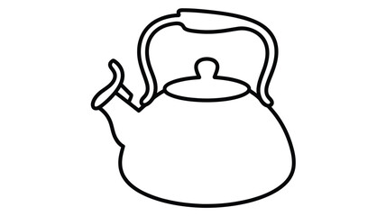 Simple Outline of a Tea Kettle