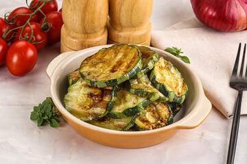 Vegan cuisine Grilled zucchini slices