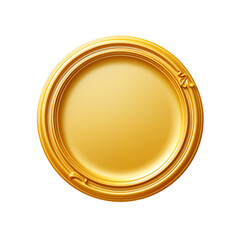 Elegant golden circle frame design with transparent background for versatile creative projects