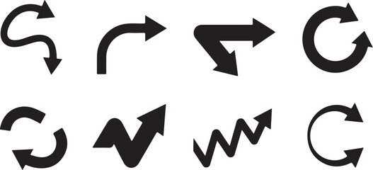 Curved and Straight Arrows Icon Set for Designers

