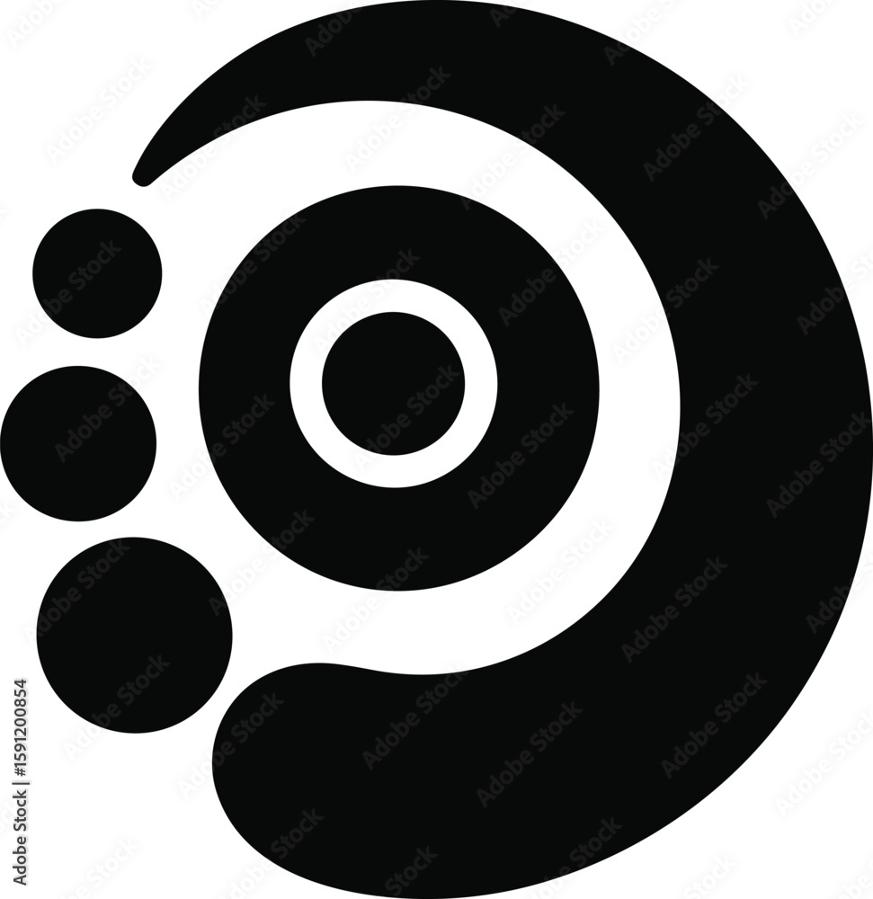Poster abstract modern graphic design element in black and white with circles and curves