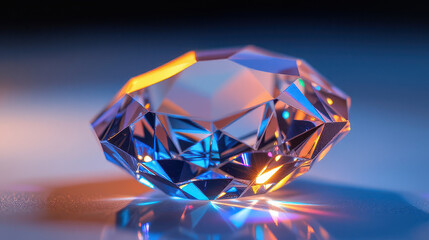 Brilliant cut diamond gem studio lighting macro photography elegant display close-up perspective reflective beauty