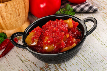 Hungarian Lecho with bell pepper and tomato