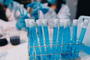Modern Empty Science Laboratory With Microscopes, Test Tubes And Other Laboratory Equipments