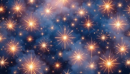 Celestial Symphony: Sparkling orbs burst forth, creating a breathtaking display of light and brilliance across the night sky, each tiny explosion adding to the grand celestial theater.