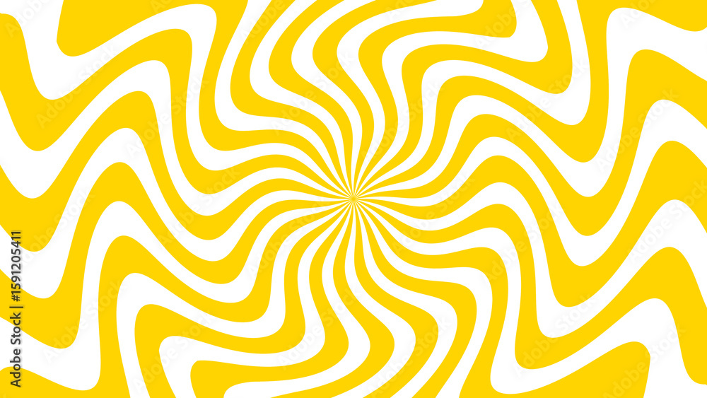 Wall mural abstract yellow retro wave background with transparent background