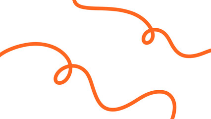 Hand-drawn aesthetic orange wave element with a transparent background