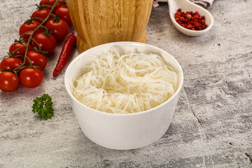 Glass noodle funchoza in the bowl