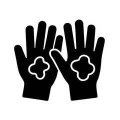 Obraz premium Solid black unwashed hands icon representing poor hand hygiene