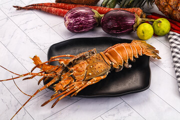 Luxury expensive boiled spiny lobster