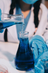 Modern Empty Science Laboratory With Microscopes, Test Tubes And Other Laboratory Equipments