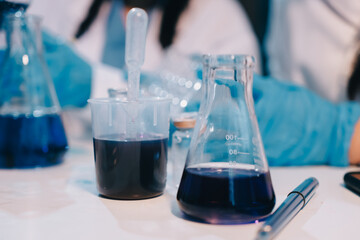 Modern Empty Science Laboratory With Microscopes, Test Tubes And Other Laboratory Equipments