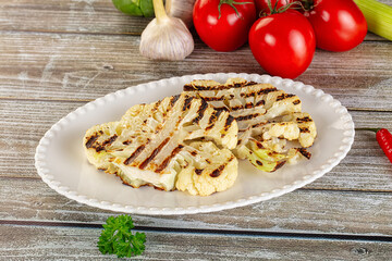 Vegan grilled cauliflower cabbage steak