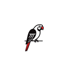 Fototapeta premium Minimalist parrot perched elegantly, striking black and white contrast
