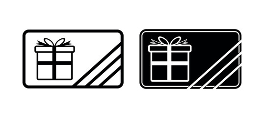 Gift card icon. Gift card with ribbon for birthday, celebration, party, holiday, special day. Gift box png and vector illustration on transparent background.
