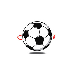Fototapeta premium Minimalist football design with red accents on white background, sports concept